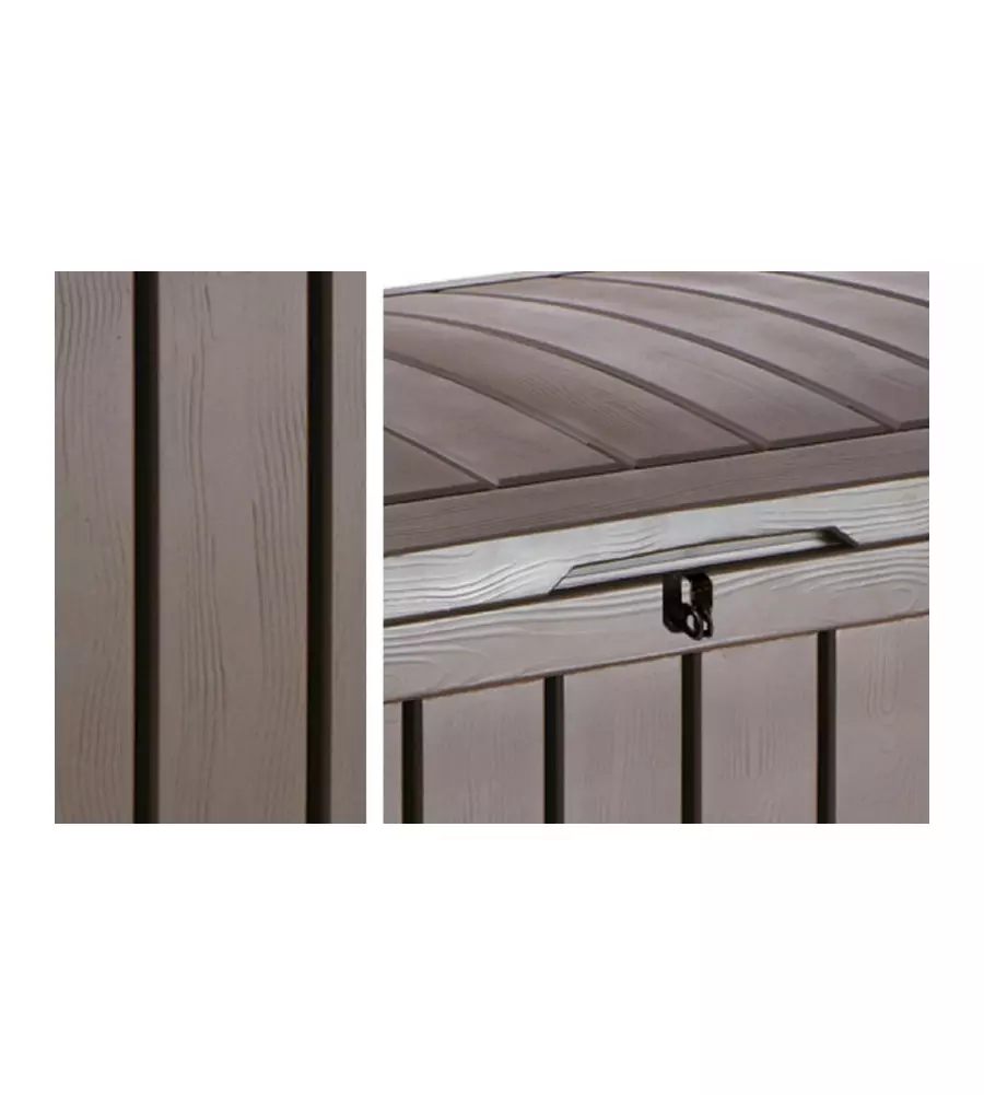 BAULE DA ESTERNO KETER "GLENWOOD" IN RESINA MARRONE EFFETTO LEGNO 390 LT 128X65X61 CM